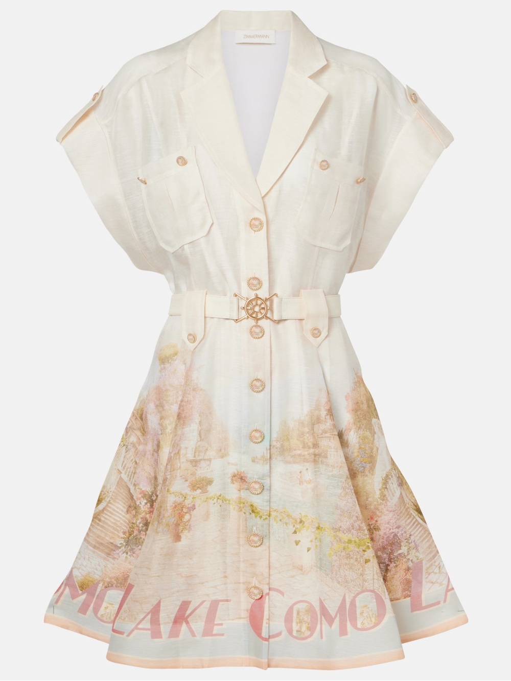 Zimmerman Como printed linen and silk shirt dress